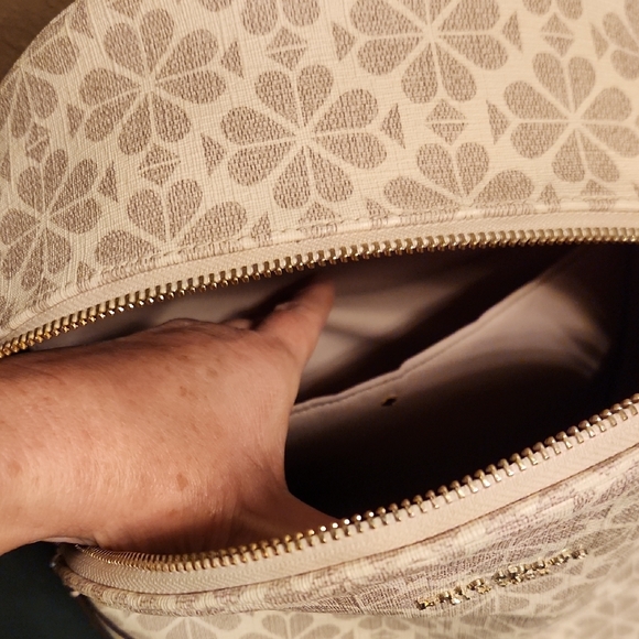Kate Spade Beige Flower Medium Backpack w/Tablet Pocket - Picture 10 of 11